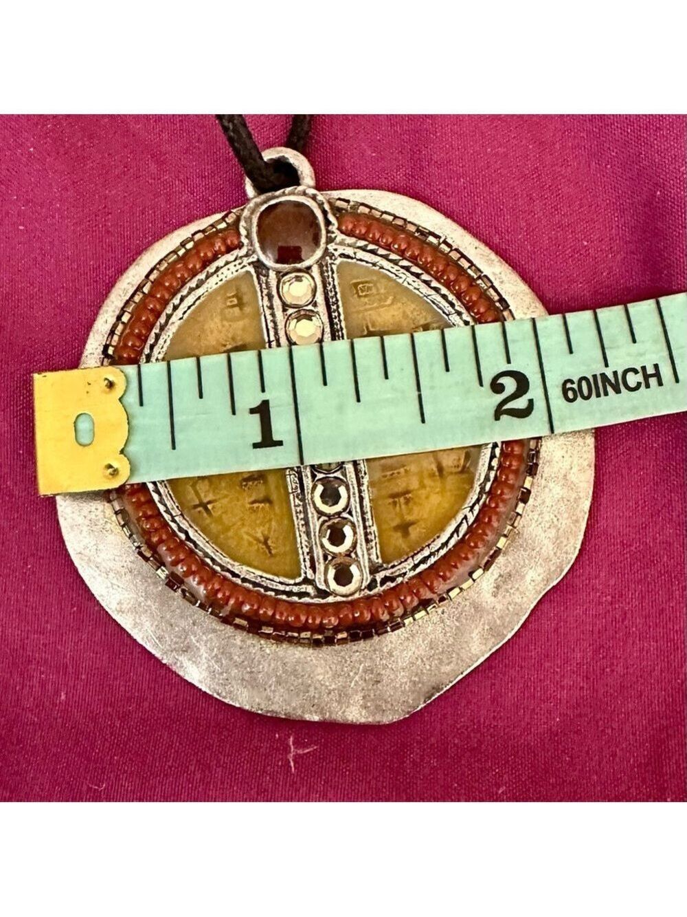 Chico’s Vintage Silver & Gold Tone Medallion Necklace - Picture 10 of 10